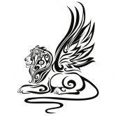 Wandtattoo Löwen-Tribal 