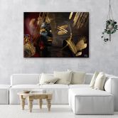 Leinwandbild, Afrikanische Frau Gold Abstraktion 