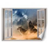 Fototapete Fensterblick Wolf Tier Natur Abstrakt 