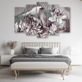 Leinwandbild 5 teilig, Heilige Lotos und Fanter 