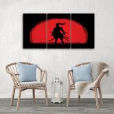 3-delige canvasprint, Samurai Japan Sun 
