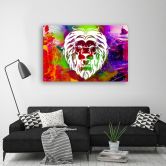 Canvasbillede, farverig løve abstraktion 