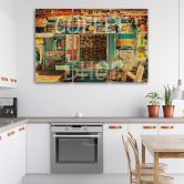 3-delige canvas print, coffeeshop abstract 