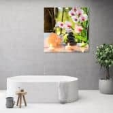 Canvas schilderij, Spa Kaarsen Orchidee Bloemen 