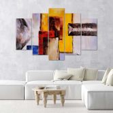 Canvas print 5 stuks, kleurrijke abstractie 