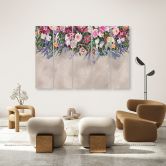 Leinwandbild 5 teilig, Blumen überwachsen 