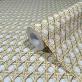 Vliestapete in Holzoptik und Flechtoptik beige Holzoptik 