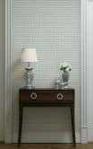 Non-woven tapet i trælook og vævet look hvid, grå trælook 