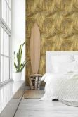 Vliestapete mit gelbem Gras beige, braun Floral 