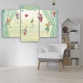 Leinwandbild 3 teilig, Zirkusakrobat 