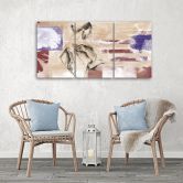 Leinwandbild 3-teilig, Weibliche Abstraktion Beige 