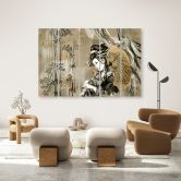 Leinwandbild 5 teilig, Geisha und Bambus 