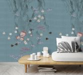 Fototapete mit Fischen, Grün Illustration 2.70 x 2.12 m 