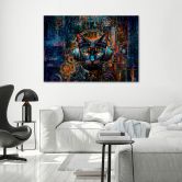 Tableau sur toile, Chat DJ abstrait 