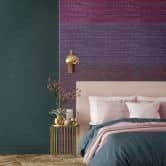 Fototapete Wandtapete mit Motiv Textil Optik Verlauf in Bordeaux Lila und Grau 2,7 x 1,59 m 