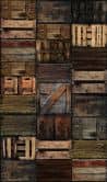Fototapete mit Holzkisten Braun ,Illustration 2,70 x 1,59 m 