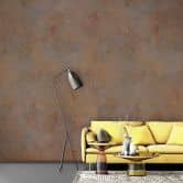 Fototapete Wandtapete mit Motiv Rostoptik Wandtextur in Warmgrau und Kupfer 3,4 x 2,12 m 