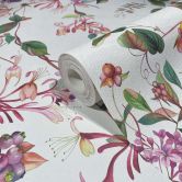 Vliestapete mit abstraktem Blumenmotiv weiß, rosa Floral 