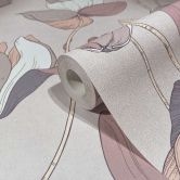 Vliestapete mit Comic-Blumen Look grau, braun Floral 