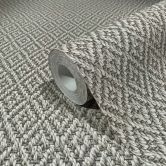 Vliestapete mit gestickter Rautenoptik braun, beige Grafisch 