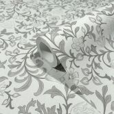 Vliestapete Blumen, Blattmotiv Floral Natur in Grau 