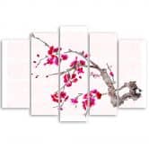 Wandbild 5-teilig, Kirschblüte Japan Natur 