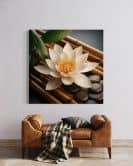 Leinwandbild Steine Zen Blumen 