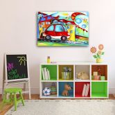 Leinwandbild, Rotes Auto 