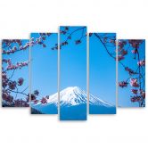 Leinwandbild 5 teilig, Berg Fuji 