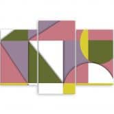 Leinwandbild 3 teilig, Geometrische Abstraktionsformen 
