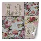 Fototapete, Shabby Chic Abstrakte Collage Liebe - Andrea Haase 