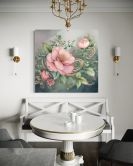 Leinwandbild Vintage Rosa Blume 