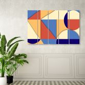 Leinwandbild 5 teilig, Geometrische Abstraktionsformen 