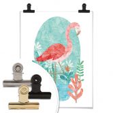 Poster Goed Blauw - Der Flamingo 