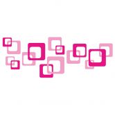 Wandtattoo Retro Cubes pink 