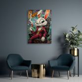 Leinwandbild, Kaninchen Königin AI 