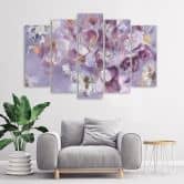5 stykke lærredstryk, Irisblomst 