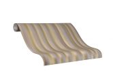 non-woven wallpaper in stripes with gloss effect brown, gold wave by Harald Glööckler 