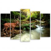 Leinwandbild 5 teilig, Hirschwaldbach 