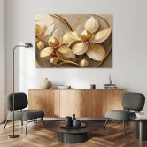Leinwandbild Blumen glamourös gold 