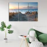 Leinwandbild 3-teilig, Sonnenuntergang an der Ostsee 
