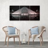 Leinwandbild 3-teilig, Louvre Paris Frankreich 