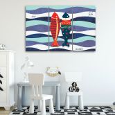 Leinwandbild 3-teilig, Raketen 