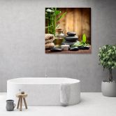 Leinwandbild, Bambus Orchidee Blumen Zen 