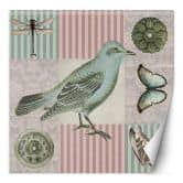Fototapete, Shabby Chic Vogel auf rosa Hintergrund - Andrea Haase 