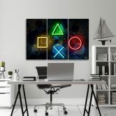 Leinwandbild 3 teilig, Tasten für den Controller 