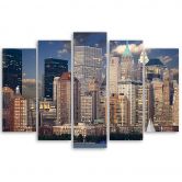 Leinwandbild 5 teilig, New York Manhattan Stadt 