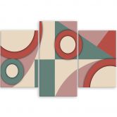 Leinwandbild 3 teilig, Geometrische Abstraktionsformen 