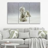 Leinwandbild 3-teilig, Engel Beige 