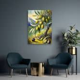 Canvas schilderij, Olijven op een boom geschilderd 